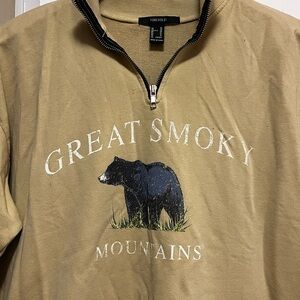 Forever 21 Tan Great Smoky Mountains Bear Sweatshirt